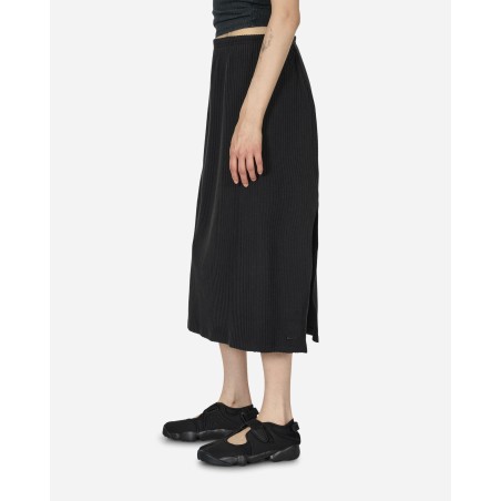 Brand New Chill Knit Ribbed Midi Skirt Black Hot New Item