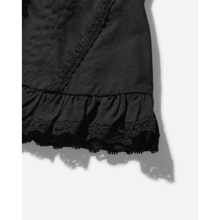 Brand New Women's Lace Trim Cotton Mini Skirt Black