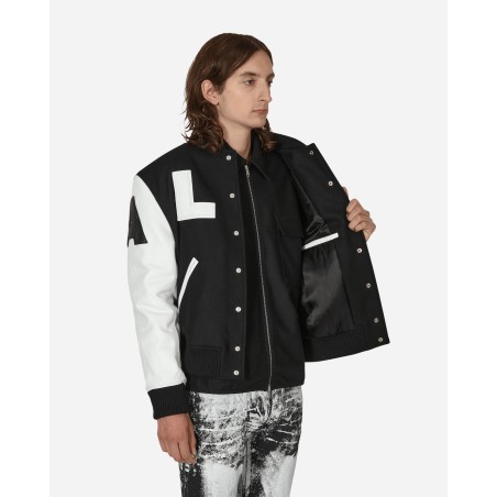 Brand New Leather Patch Logo Varsity Jacket Black Available Now