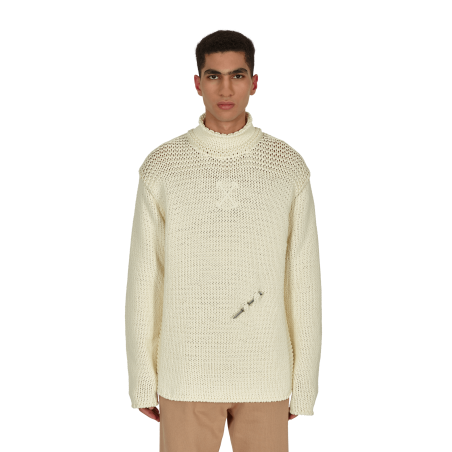 Brand New Meteornail Knit Zip Mockneck Sweater White Fresh Release