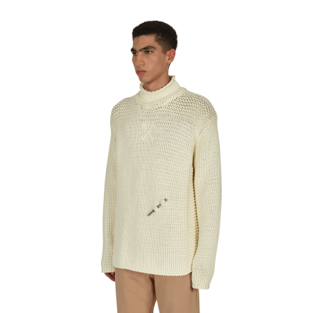 Brand New Meteornail Knit Zip Mockneck Sweater White Fresh Release