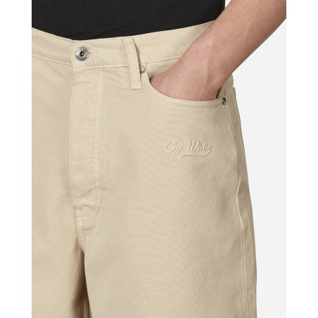 Brand New Wave Off Canvas Utility Shorts Beige