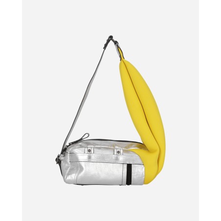 Brand New Mini Neoprene Leather Bag Silver / Yellow Available for Immediate Shipping