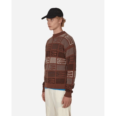 Brand New Logo Crewneck Sweater Brown Limited Stock