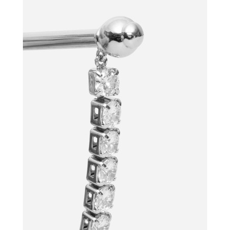 Brand New Crystal Barbells Large Silver Limited Stock