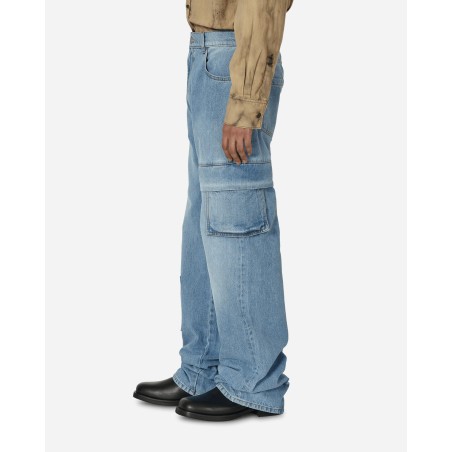 Brand New Oversized Denim Cargo Pants Light Blue Just In