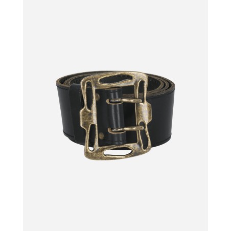 Brand New Big Golden Buckle Leather Belt Black Just In