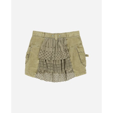 Brand New Women's Cargo Mini Skirt Green Latest Edition