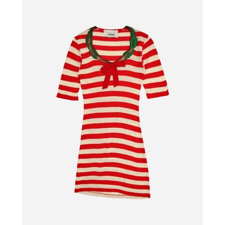 Brand New Women's Cheap and Chic Laurel Striped Dress Red On Hand Now