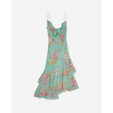 Brand New Women's Silk Dress Flowers Print On Hand Now