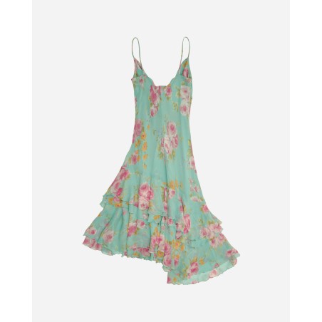 Brand New Women's Silk Dress Flowers Print On Hand Now