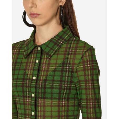 Brand New Tartan Button Down Top Green