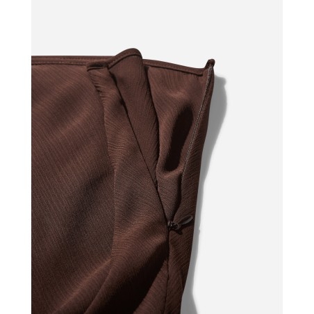 Brand New Women's High Slit Ruffle Skirt Chocolate In Stock