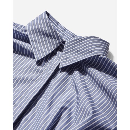 Brand New Women's Laced Button Down Shirt Banker Stripes Available for Immediate Shipping