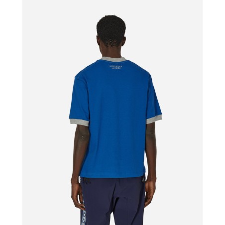 Brand New Maison Kitsuné Ringer Cotton T-Shirt Blue New Release