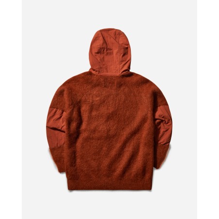 Brand New Men's Mohair Wool Knit Hoodie Orange Available Now