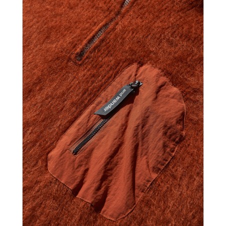 Brand New Men's Mohair Wool Knit Hoodie Orange Available Now