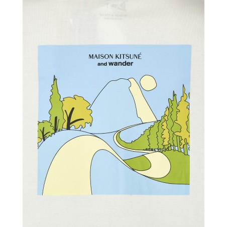 Brand New Maison Kitsuné Dry Cotton Mountain T-Shirt Off White Latest Edition