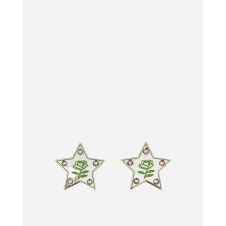 Brand New Super Star Earrings Silver / Green Limited Stock