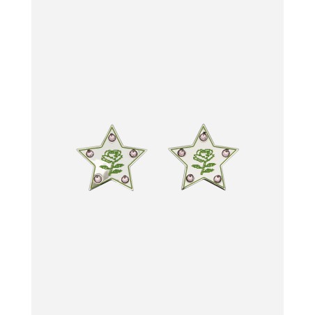 Brand New Super Star Earrings Silver / Green Limited Stock