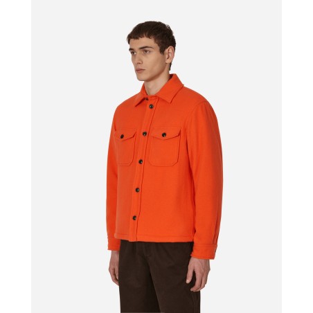 Brand New Woolrich Wool Overshirt Orange In Stock