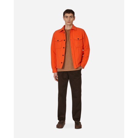 Brand New Woolrich Wool Overshirt Orange In Stock