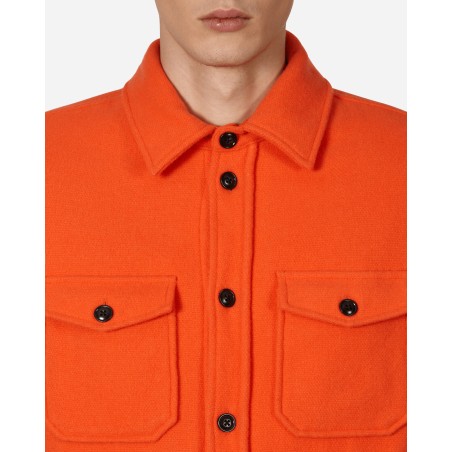 Brand New Woolrich Wool Overshirt Orange In Stock