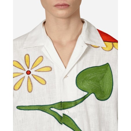 Brand New Embroidered Flower Shirt White Ready for Shipment