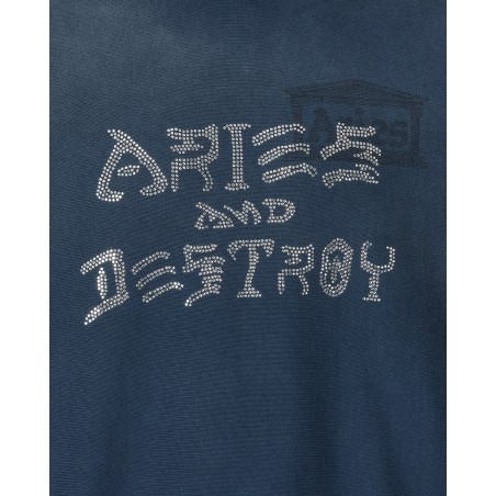 Brand New Aged Aries and Destroy Diamante Crewneck Sweatshirt Navy