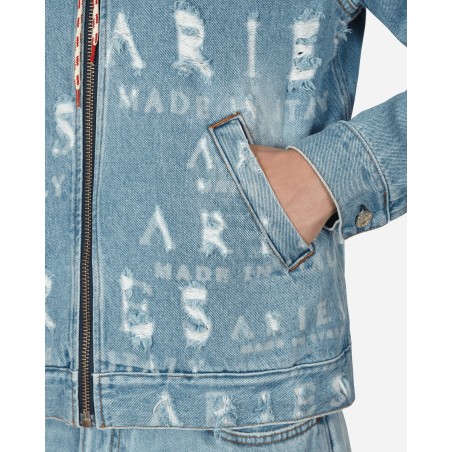 Brand New Destroyed Jean Jacket Blue On Hand Now