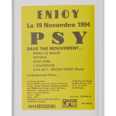 Brand New Paris Rave Flyers 1991-1994 Magazine Ready for Shipment