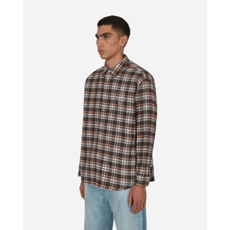 Brand New Check Longsleeve Shirt Brown New Stock