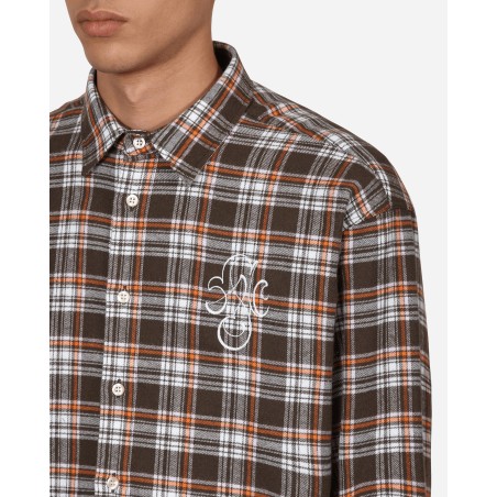 Brand New Check Longsleeve Shirt Brown New Stock