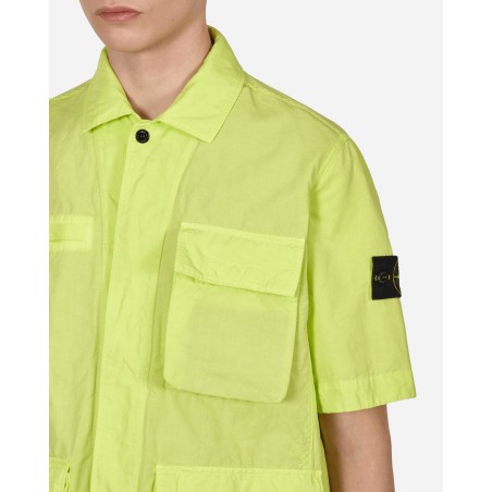 Brand New TELA COTONE LINO FIAMMATO-TC Garment Dyed Shortsleeve Jacket Yellow On Hand Now