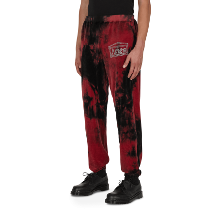 Brand New Rhinestone Velour Sweatpants Red