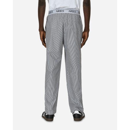 Brand New Striped Poplin Pants Black New Stock