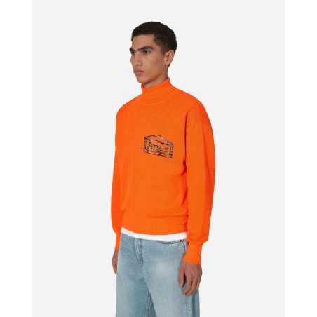 Brand New Temple Fluro Turtleneck Sweater Orange Just In