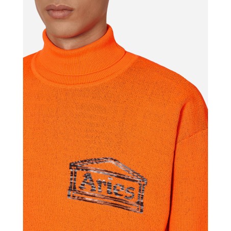 Brand New Temple Fluro Turtleneck Sweater Orange Just In