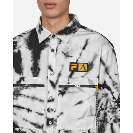 Brand New FILA Tie Dye Longsleeve Shirt White Available for Immediate Shipping