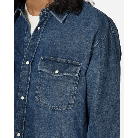 Brand New Boxy Western Denim Longsleeve Shirt Light Denim On Hand Now