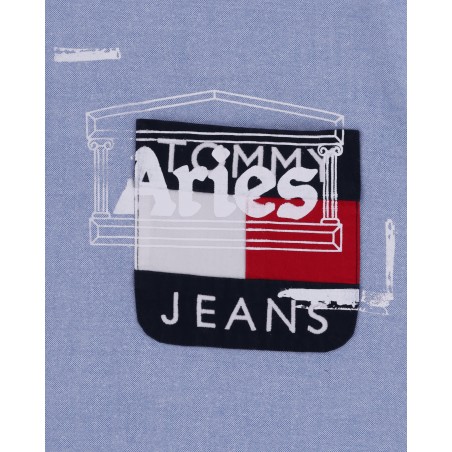 Brand New Tommy x Aries Remade: Overprinted Pocket Shirt Blue Ready for Shipment