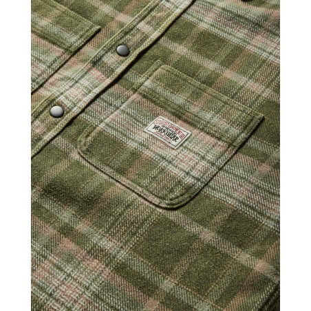 Brand New Heavy Washed Plaid Shirt Green Immediate Availability