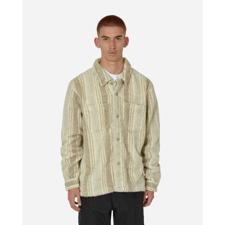 Brand New Striped Sherpa Shirt Natural In Stock