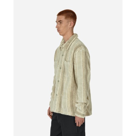 Brand New Striped Sherpa Shirt Natural In Stock