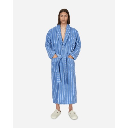 Brand New Classic Bathrobe Marseille Blue Stripes Available for Immediate Shipping