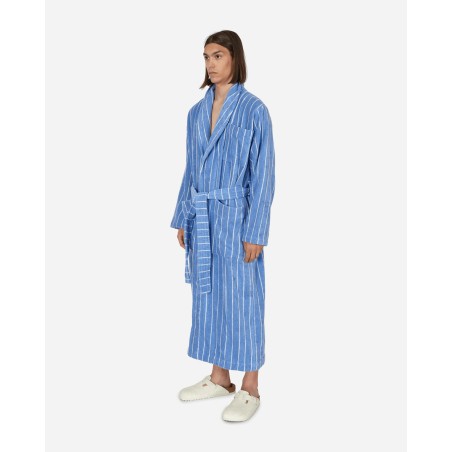 Brand New Classic Bathrobe Marseille Blue Stripes Available for Immediate Shipping