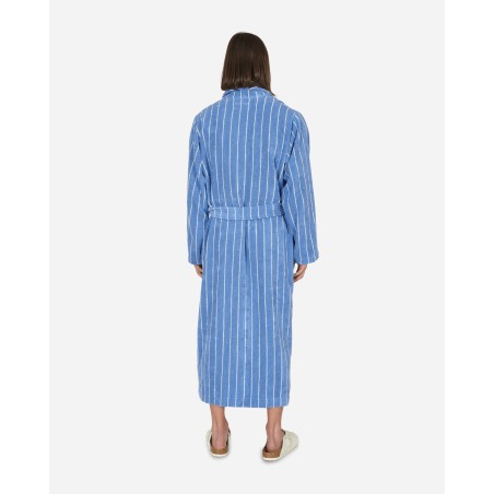 Brand New Classic Bathrobe Marseille Blue Stripes Available for Immediate Shipping