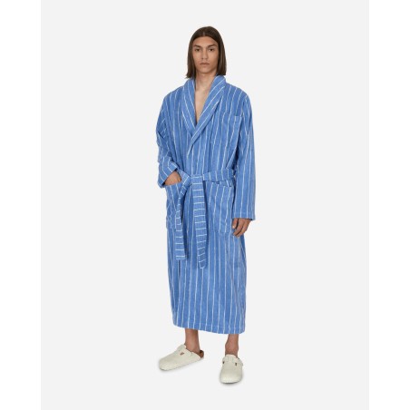 Brand New Classic Bathrobe Marseille Blue Stripes Available for Immediate Shipping