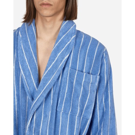 Brand New Classic Bathrobe Marseille Blue Stripes Available for Immediate Shipping