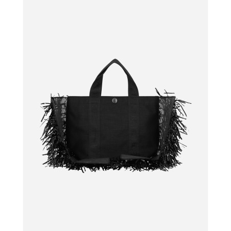 Brand New Fringe Nylon Tote Bag Black Ready for Shipment